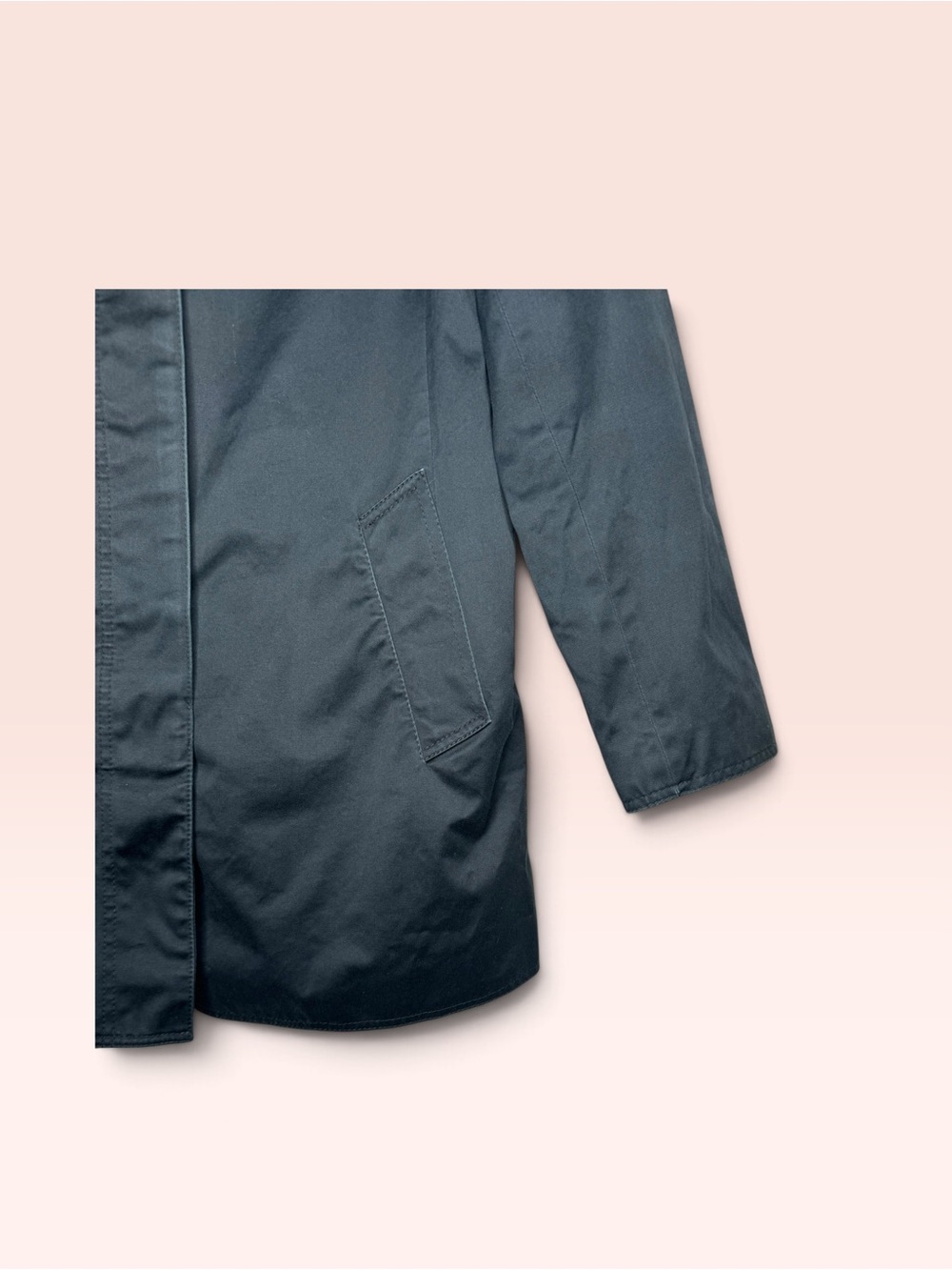 Coach Vintage Black Sateen Walking Trench Coat Pink Graffiti Script Lining - Picture 3 of 7